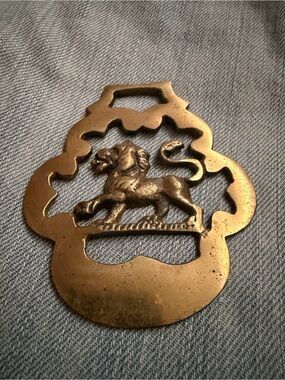 Vintage Brass Walking Lion Horse Harness Decorative As Is Made In England